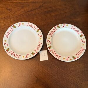 Set of 2 Vintage TAG 1998 Holiday Noel Salad / Dessert Plates; 7.75” Diameter #4